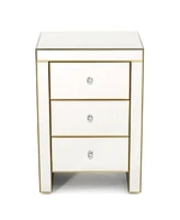 Simplie Fun Glamorous 3-Drawer Mirrored Side Table Adds Shimmering Style