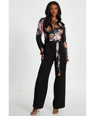 Quiz Women's Floral Woven 2-In-1 Jumpsuit