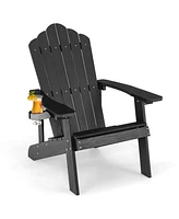 Slickblue Weather Resistant Hips Outdoor Adirondack Chair with Cup Holder