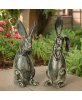 Slickblue Cute Floppy Eared Rabbit Statues (Set of 2)