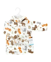 Hudson Baby Baby Boys Plush Animal Face Bathrobe, Woodland, 0-9 Months