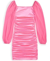 With Jules Big Girls Long-Sleeve Ruched Dress