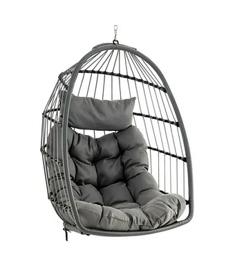 Vebreda Hanging Egg Chair Wicker Swing Hammock Chair