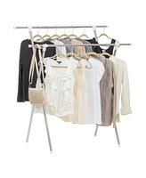 Iris Usa Foldable Clothes Drying Rack with Extendable Rods for Large Laundry Loads