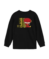 Justice League Boys Chibi Flash Run Black Long Sleeve Shirt