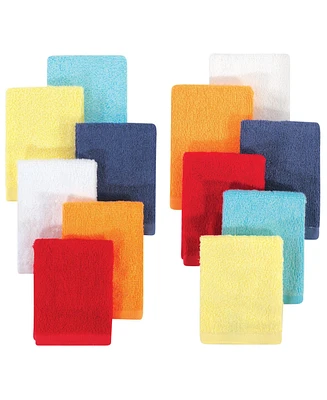 Hudson Baby Infant Boy Rayon from Bamboo Woven Washcloths 12pk, Basic Bright, One Size