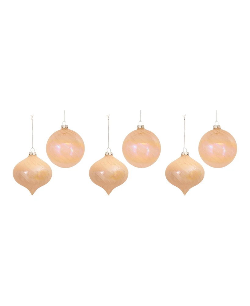 Slickblue Irredescent Glass Ornament (Set of 6)