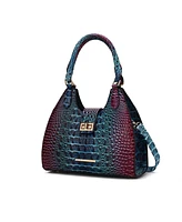 Mkf Collection Ava Gradient Rainbow Faux Crocodile-Embossed Tote Bag by Mia K