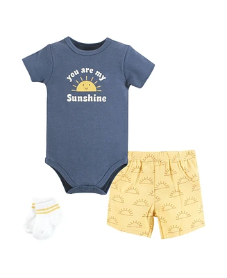 Hudson Baby Boys Bodysuit, Short and Sock