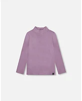 Deux par Deux Toddler Girls Super Soft Brushed Mock Neck Top Lilac - Toddler|Child