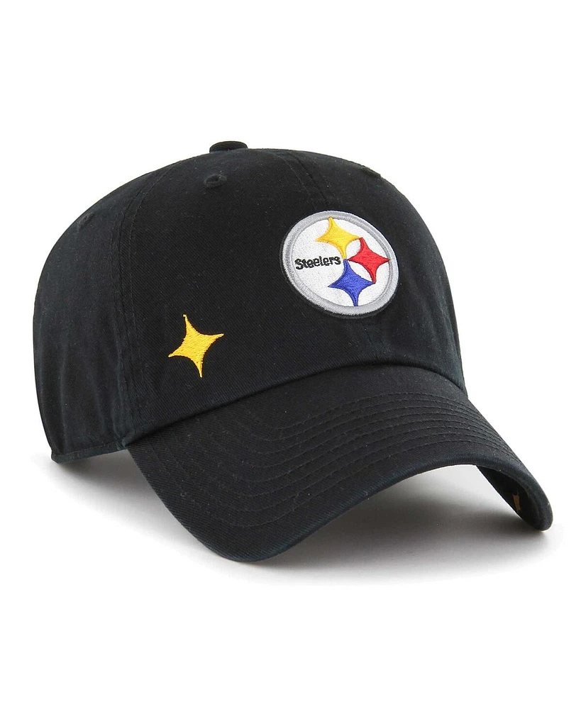 '47 Brand Women's Black Pittsburgh Steelers Confetti Icon Clean Up Adjustable Hat