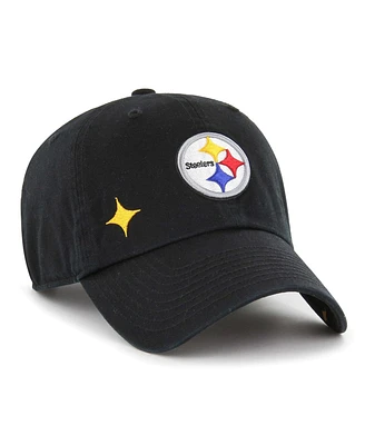'47 Brand Women's Black Pittsburgh Steelers Confetti Icon Clean Up Adjustable Hat