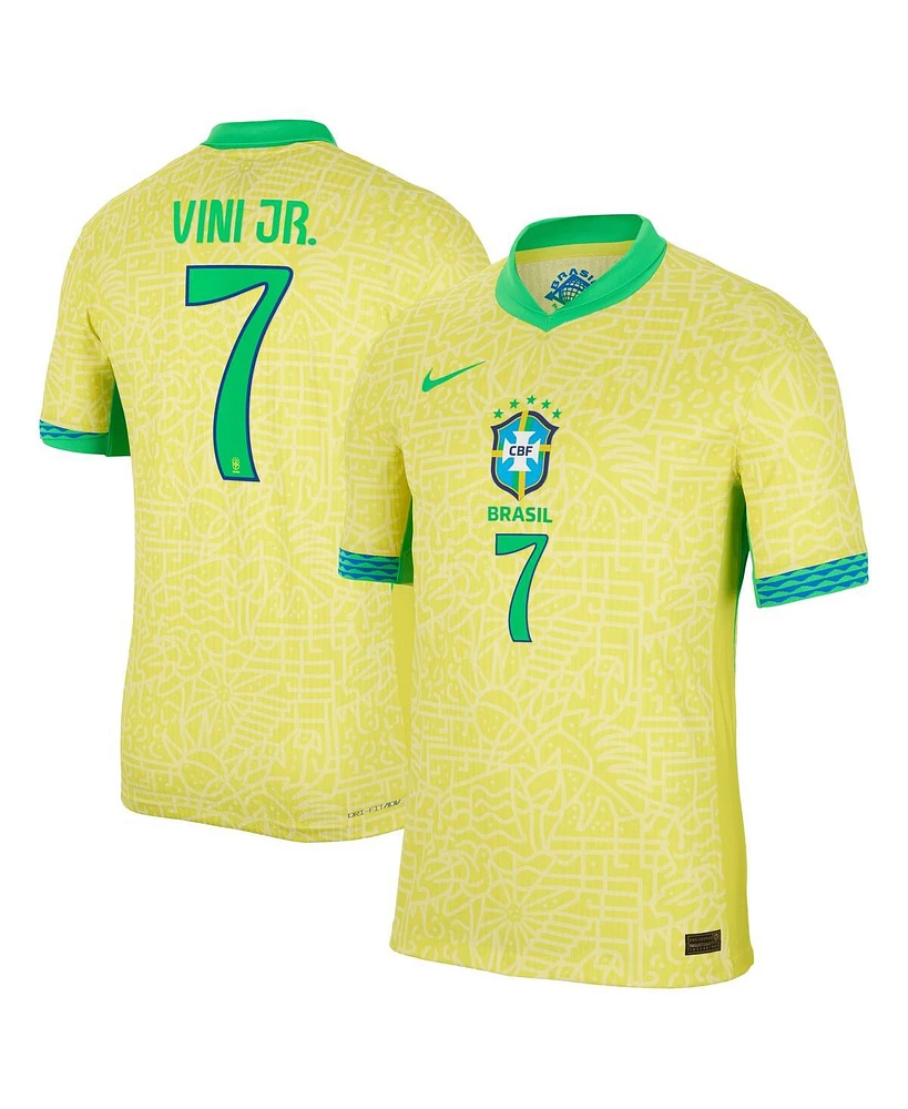 Nike Men's Vini Jr. Yellow Brazil National Team 2024 Home Authentic Jersey