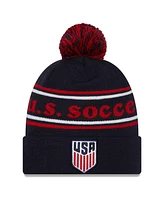 New Era Men's Navy Usmnt Marquee Cuffed Knit Hat with Pom