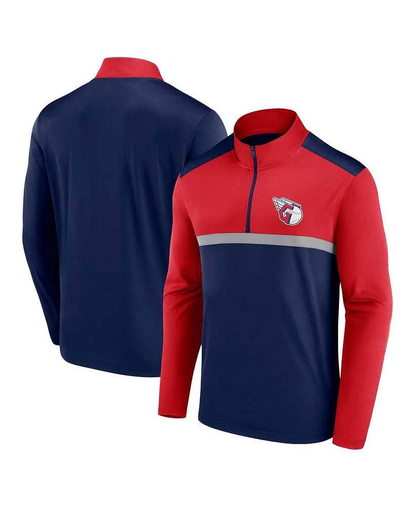 Fanatics Men's Navy Cleveland Guardians Unstoppable Quarter-Zip Top