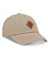 Fanatics Men's Khaki Seattle Kraken Elements Unstructured Patch Leather Strapback Hat