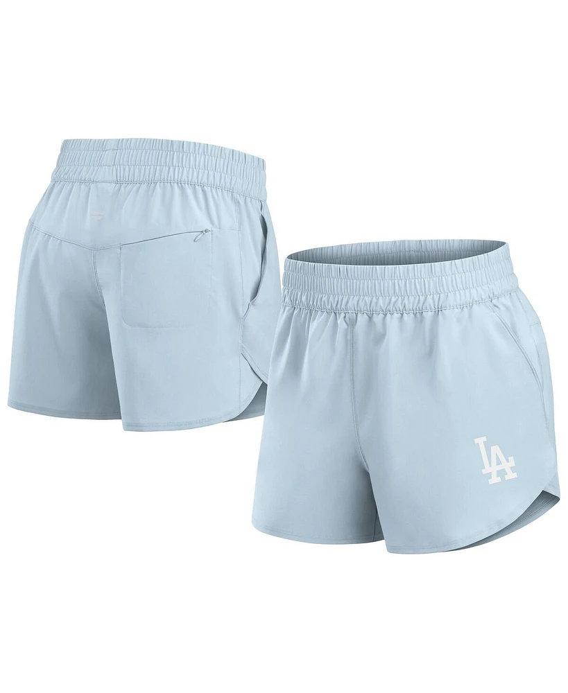 Fanatics Women's Light Blue Los Angeles Dodgers Studio Woven Vibe Shorts