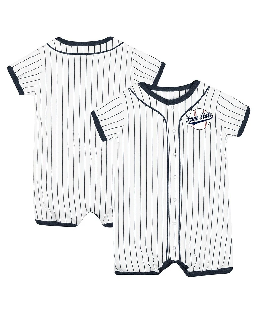 Colosseum Baby White Penn State Nittany Lions Pinstripe Dusty Romper