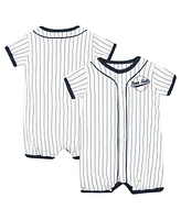 Colosseum Baby White Penn State Nittany Lions Pinstripe Dusty Romper