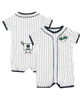 Colosseum Baby White Notre Dame Fighting Irish Pinstripe Dusty Romper