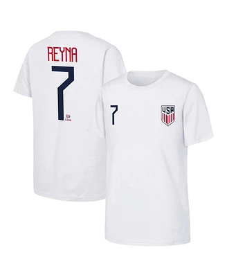 Outerstuff Big Boys and Girls Giovanni Reyna White Usmnt Name Number T-Shirt