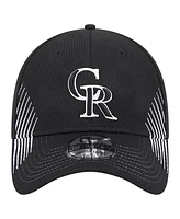 New Era Men's Black Colorado Rockies Active Dash Mark 39THIRTY Flex Hat