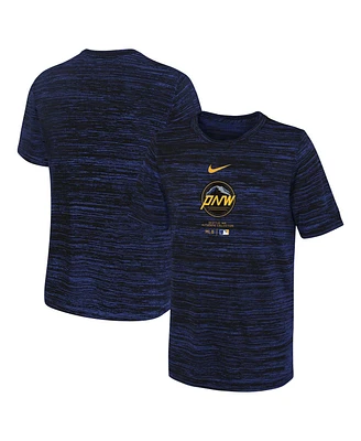 Nike Big Boys and Girls Blue Seattle Mariners City Connect Practice Graphic Performance T-Shirt