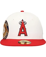 New Era Men's White/Red Los Angeles Angels Major Sidepatch 59FIFTY Fitted Hat