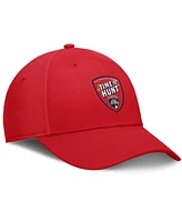 Fanatics Men's Red Florida Panthers 2024 Stanley Cup Champions Hometown Slogan Flex Hat