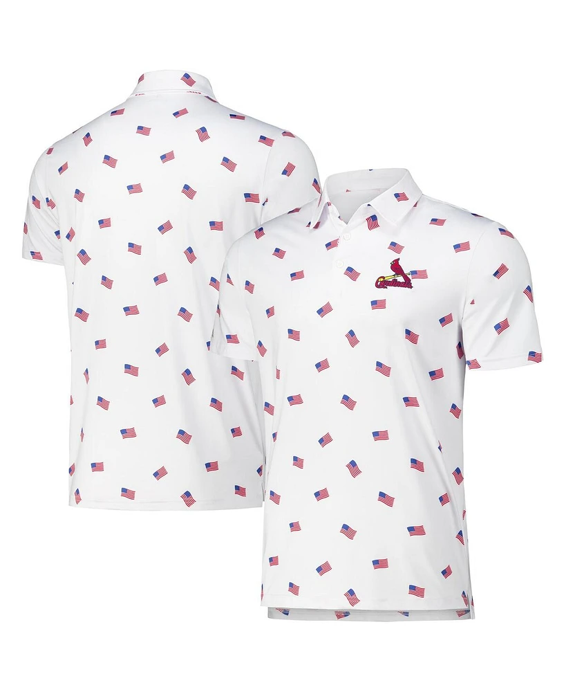 Antigua Men's White St. Louis Cardinals Americana Polo