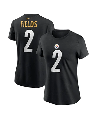 Nike Women's Justin Fields Black Pittsburgh Steelers Player Name Number T-Shirt