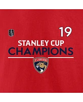 Fanatics Men's Matthew Tkachuk Red Florida Panthers 2024 Stanley Cup Champions Authentic Pro Name Number T-Shirt