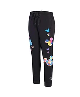 Freeze Max Women's Black Mickey Mouse Icons Expression Fleece Jogger