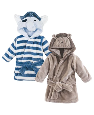 Hudson Baby Baby Boys Hudson 2Pc Plush Animal Face Bathrobe