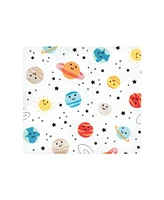 Hudson Baby Infant Boy Cotton Rich Flannel Receiving Blankets, Happy Planets, One Size