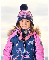 Deux par Girl Peruvian Knit Hat Navy And Multicolor - Toddler|Child