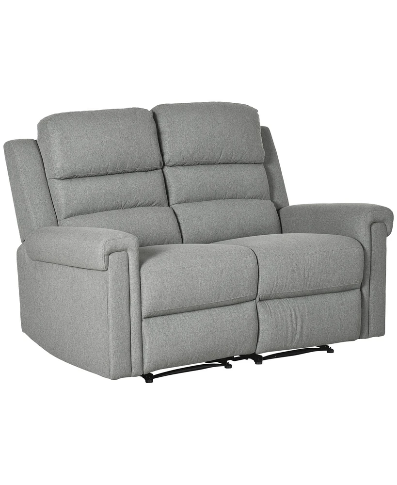 Homcom Modern Loveseat Recliner Sofa 2 Seater Couch with Thick Foan