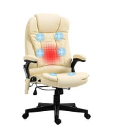 Homcom High-Back Vibration Massage Chair, Heating Office Chair