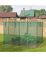 Outsunny 10 x 6.5ft Crop Cage, Double Doors Plant Protection Tent, Green