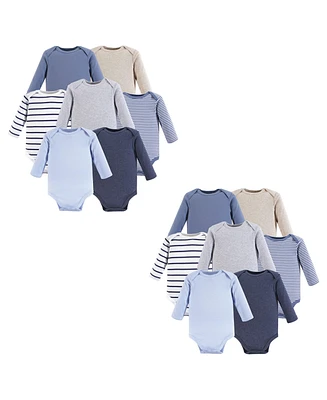 Hudson Baby Baby Boys Unisex Baby Cotton Long-Sleeve Bodysuits Basic 14-Piece