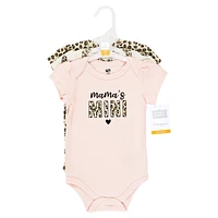 Hudson Baby Baby Girls Hudson Cotton Bodysuits, Leopard Hearts, 12-18 Months