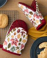 Martha Stewart Autumn Harvest Falling Leaves Mini Oven Mitt, Set of 2