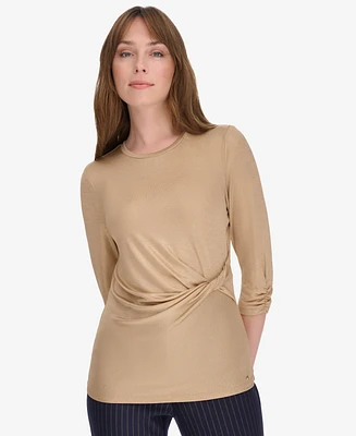 Tommy Hilfiger Women's Long-Sleeve Faux-Wrap Top