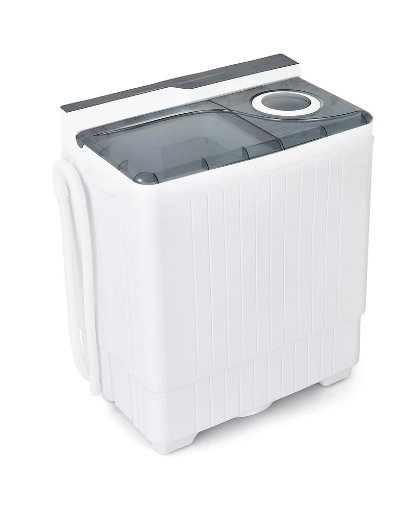 Gymax Portable Semi-automatic Washing Machine 26 lbs Twin Tub Laundry Washer