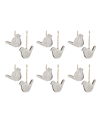 Slickblue Carved Bird Ornament (Set of 12)