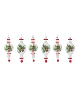 Slickblue Holly Finial Drop Ornament (Set of 6)