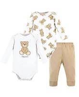 Hudson Baby Boys Long-Sleeve Bodysuits and Pants, Teddy Bears