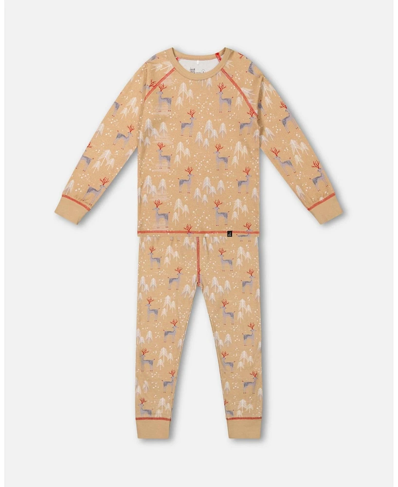 Deux par Kids Unisex Organic Cotton Two Piece Family Christmas Pajama Set