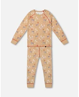 Deux par Kids Unisex Organic Cotton Two Piece Family Christmas Pajama Set