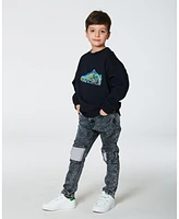 Deux par Toddler Boys Fleece Sweatshirt With Print Black